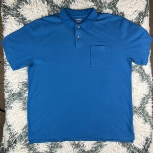 NWT L.L. Bean Men's Blue Polo Sizw XL Premium Double L Polos